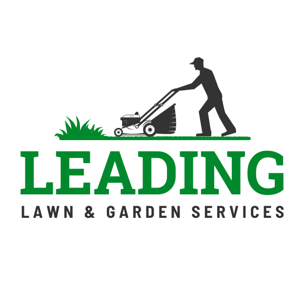 cut top Lawn and gardening services logo white